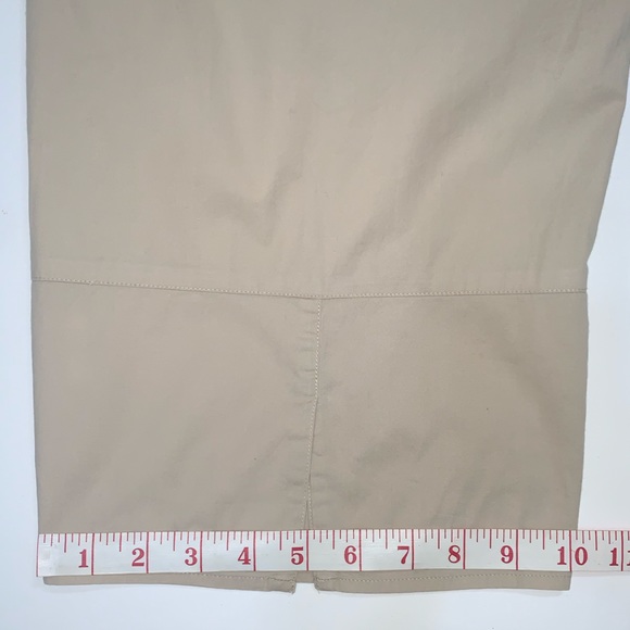 Eileen Fisher Lightweight Poplin Crop Pant Size M Neutral Beige Split Hem - Picture 5 of 8
